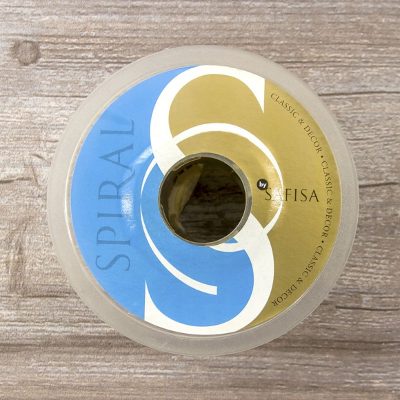 Лента органза с рисунком с проволокой по краю SAFISA, цвет серый, 50 мм, 15 м