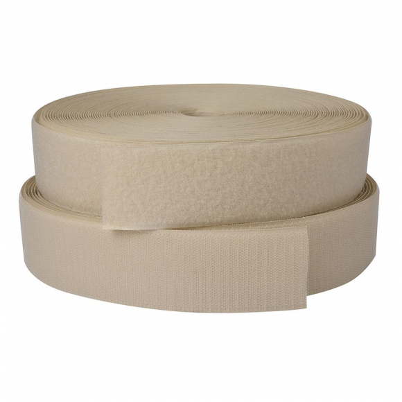 Лента липучка TBY пришивная кач.B шир.25мм цв.F291 бежевый уп.25м (пара)