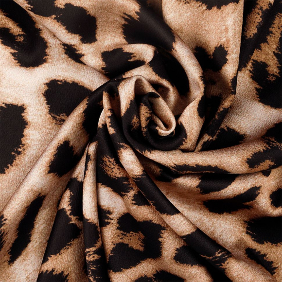 Ткань шелк Армани креп 90 г/м? 97% полиэстер, 3% лайкра шир.148 см арт.Arm.cr.0679.1 цв.01 коричневый рул.24м