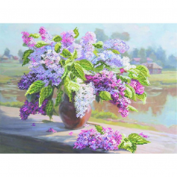 Рисунок на шелке МАТРЕНИН ПОСАД арт.37х49 - 4026 Сирень
