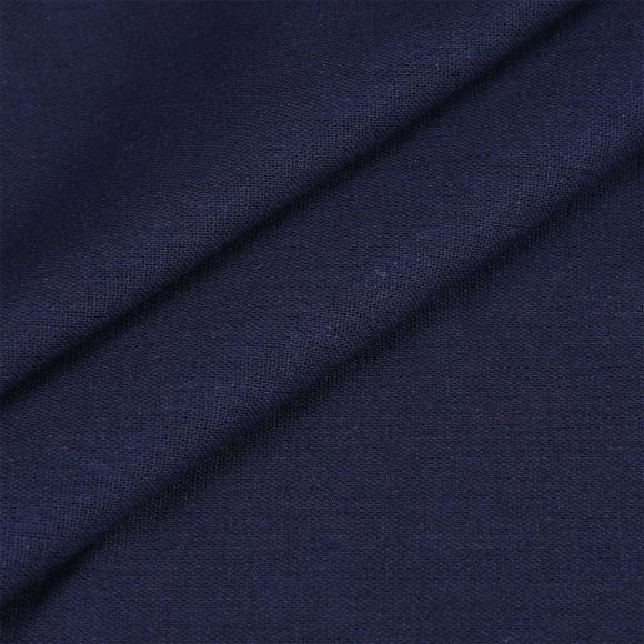 Ткань льняная TBYLi-1004-23 185г/м? 30% лен 25хб 25%виск 20%ПЭ шир 140см цв.23 т.синий рул 10м