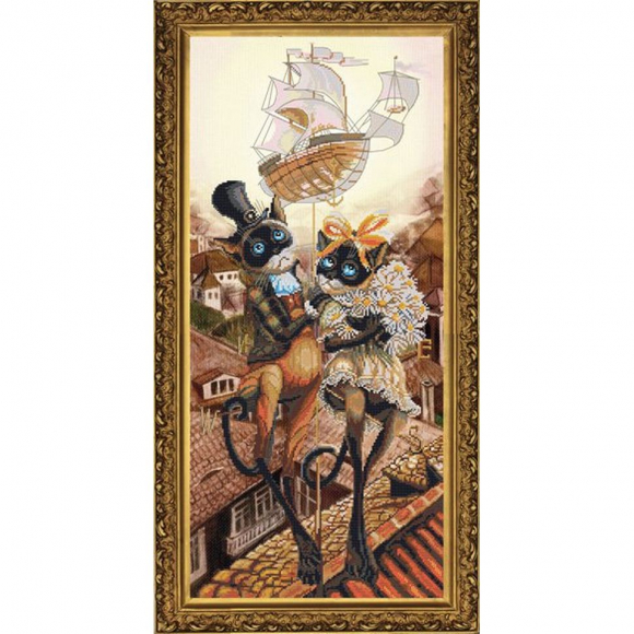 Набор для вышивания мулине НОВА СЛОБОДА арт.СР6048 Свидание на крыше 23х52 см Набор для вышивания мулине НОВА СЛОБОДА арт.СР6048 Свидание на крыше 23х52 см