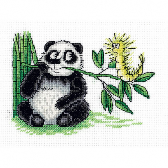 Набор для вышивания KLART арт. 8-277 Панда и гусеница 16х12,5 см