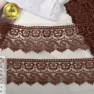Кружево гипюр KRUZHEVO арт.TR 8GB014 шир.65мм цв.24 т.коричневый уп.9м