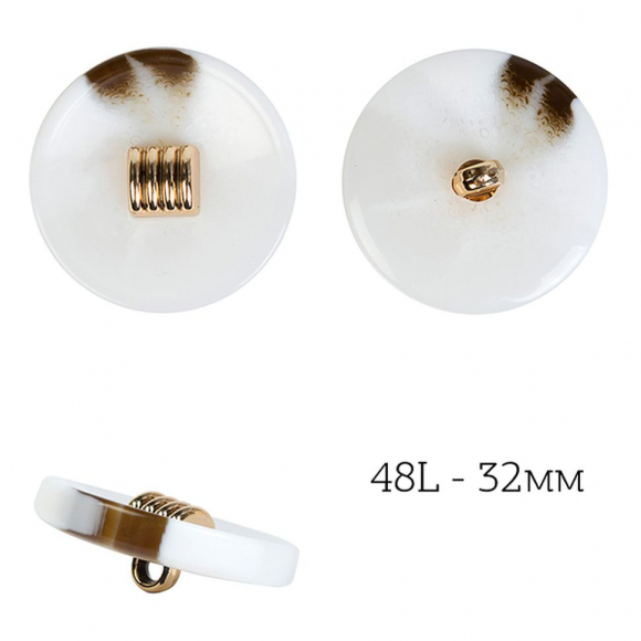 Пуговицы пластик TBY.J.1857 цв.07 белый 48L-32мм, на ножке, 36шт