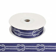 Лента (тесьма) жаккардовая арт.VB.519206 шир. 20мм цв.синий/белый уп.10 м
