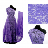 Кружевная ткань (гипюр) в нарезке с кордом арт.TBY.LN-3002 шир.145см 130 г/м? цв.164 сиреневый уп.5м