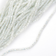 Бусины граненые (стекло) на нитях арт.TBY-C-1  2мм  цв.37 AB белый уп.2шт х50 бусин