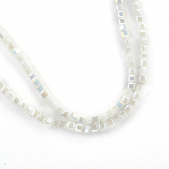 Бусины граненые (стекло) на нитях арт.TBY-C-1  2мм  цв.37 AB белый уп.2шт х50 бусин