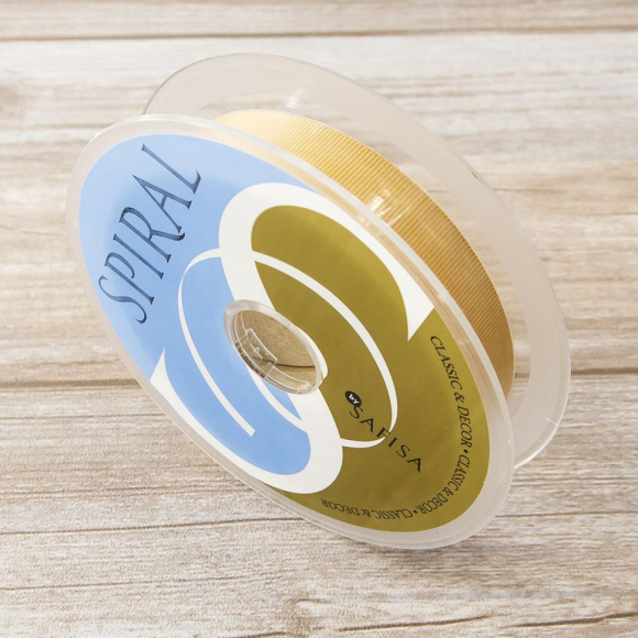 Лента репсовая SAFISA, 25 мм, 25 м, цвет 54 бежево-золотистый