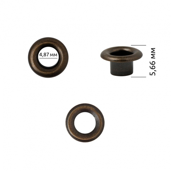 Люверсы сталь New Star №3 (? 4,87мм, h 5,66мм) цв.антик уп.500шт