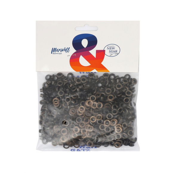 Люверсы сталь New Star №3 (? 4,87мм, h 5,66мм) цв.антик уп.500шт