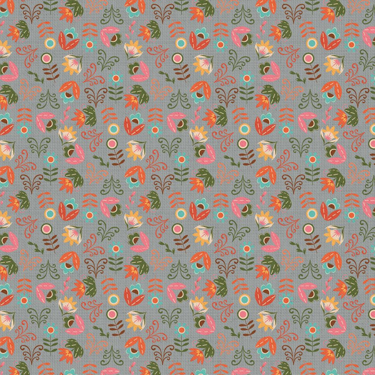 Ткань для пэчворка PEPPY Лесные Жители 146 г/м? 100% хлопок цв.ЛЖ-15 серый уп.50х55 см