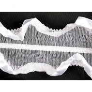 Тесьма рюш арт.TBY CS-10 / 2-стор. шир.80мм цв.белый уп.13.71м