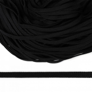 Шнур плоский полиэфир 08 мм арт. 859 цв. черный уп.200м