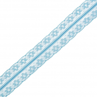 Кружево-трикотаж арт.TBY 136-2 шир.27мм цв.168 голубой уп.45,7м