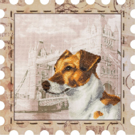 Набор для вышивания мулине НОВА СЛОБОДА арт.КО4022 Джек Рассел терьер 24х24 см
