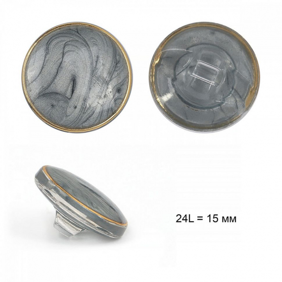 Пуговицы пластик TBY.B301 цв.01 серый 24L на ножке 30шт Пуговицы пластик TBY.B301 цв.01 серый 24L на ножке 30шт