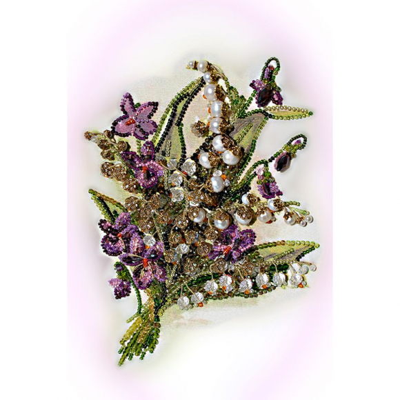 Набор для вышивания хрустальными бусинами ОБРАЗА В КАМЕНЬЯХ арт. 5537 Весенний комплимент 21х15 см