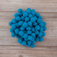 75690_Помпоны декоративные, россыпь, диаметр 20 мм, 100 шт, цвет бирюзовый