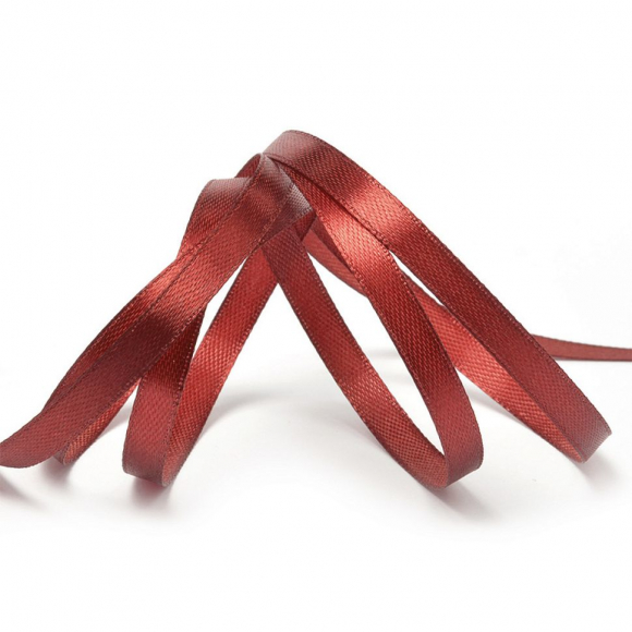 Лента атласная 6мм цв.3091 т.красный IDEAL уп.27,4 м