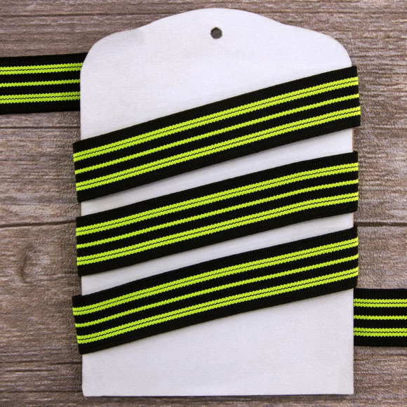 74562_Резинка неоновая, 21 мм, цвет зеленый с черным