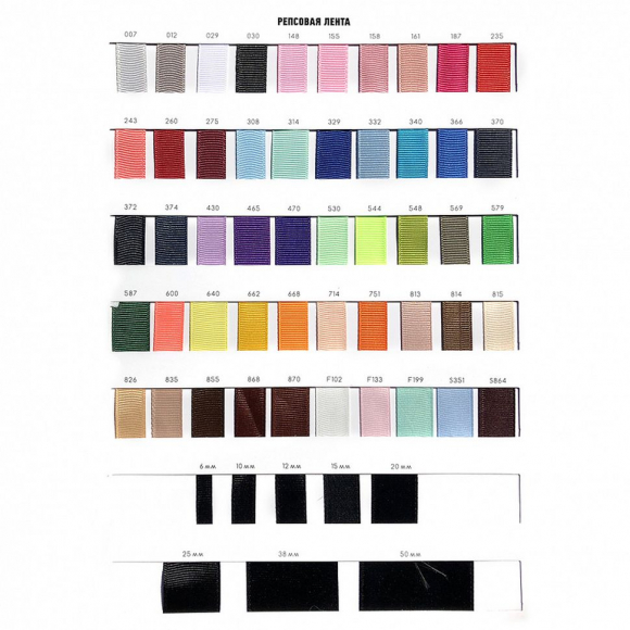 Лента Ideal репсовая в рубчик шир.6мм цв. 370 т.синий уп.27,42м