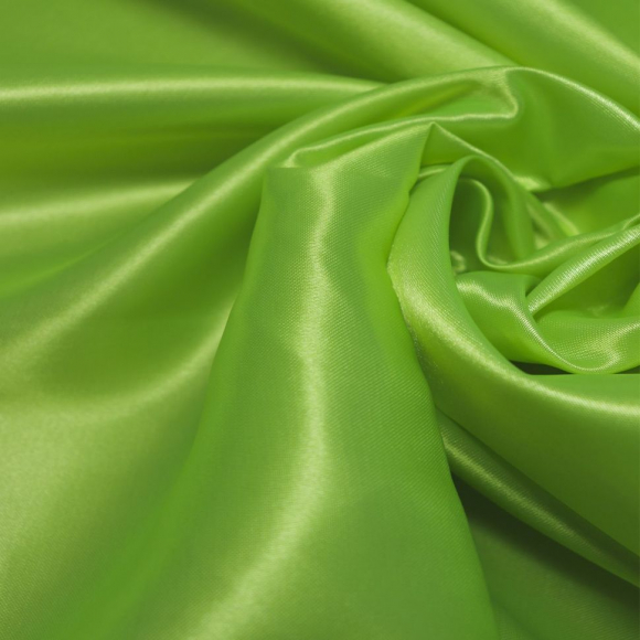 Ткань атлас-сатин 70 г/м? 100% полиэстер шир.148 см арт.Р.15121.13 цв.13 салатовый уп.25м