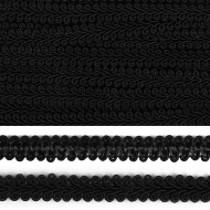 Тесьма TBY Шанель плетеная шир.12мм 0384-0016 цв.F322 черный уп.18,28м