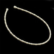 Ободок для волос TBY.AVОB02 цв. молочный бусина 4 мм уп.12 шт