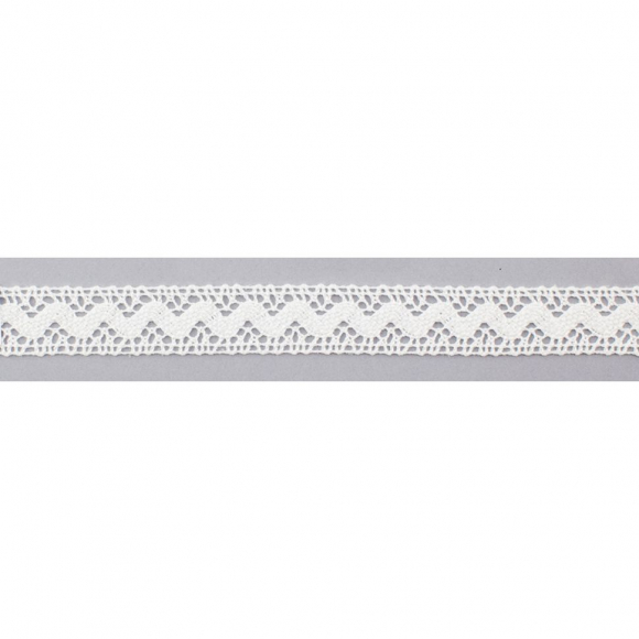 123046_Мерсеризованное хлопковое кружево, 16 мм, цвет белый