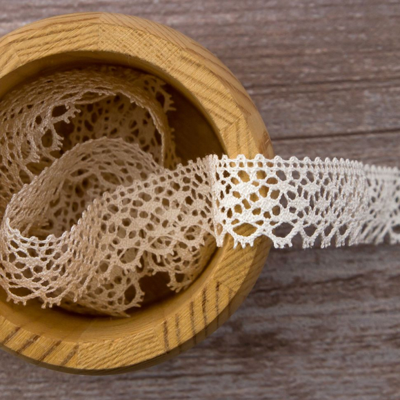 157176_Мерсеризованное хлопковое кружево, 20 мм, шампань