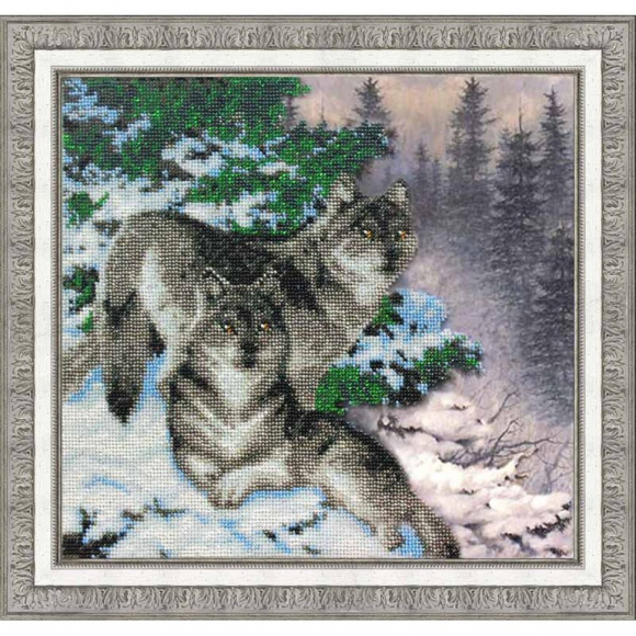 Набор для вышивания бисером ПАУТИНКА арт.Б-1417 Гармония леса 28х30 см