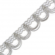 Тесьма отделочная арт.10579 шир.30 мм цв.серебро уп.18,28м