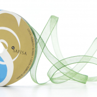 32039_Лента органза SAFISA мини-рулон, 7 мм, 4,5 м, цвет 43, темно-зеленый