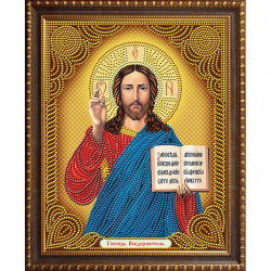 Набор для изготовления картин АЛМАЗНАЯ ЖИВОПИСЬ арт.АЖ.5027 Икона Господь Вседержитель 22х28 см