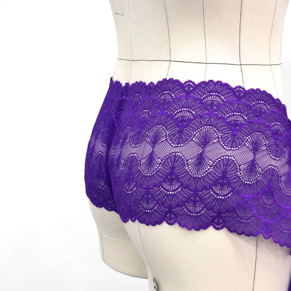 Кружево-стрейч KRUZHEVO арт.TBY.8034 шир.195мм цв.A0507 фиолетовый неон уп.3м