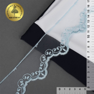 Кружево на жесткой сетке Exclusive арт.TBY 2BS228K1 шир.50мм цв.B1515 голубой уп.13,71м