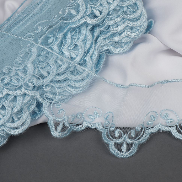 Кружево на жесткой сетке Exclusive арт.TBY 2BS228K1 шир.50мм цв.B1515 голубой уп.13,71м