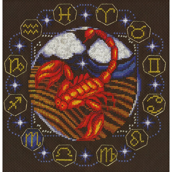 Набор для вышивания PANNA арт. ZN-0929 Знаки Зодиака. Скорпион 24х23,5 см