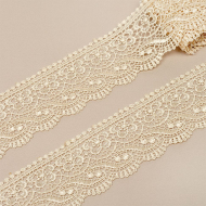 Кружево гипюр KRUZHEVO арт.TR 8GB014 шир.65мм цв.03 экрю уп.9м