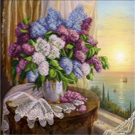 Рисунок на ткани (Бисер) КОНЁК арт. 1436 Букет сирени 40х40 см