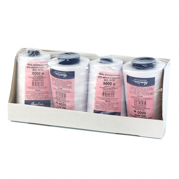 166414_Нить универсальная Hemline для шитья и оверлока, 5000 м