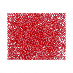 Бисер Япония "TOHO" 15/0  круглый 3  1.5 мм 5 х 5 г №0125 т. красный/перл