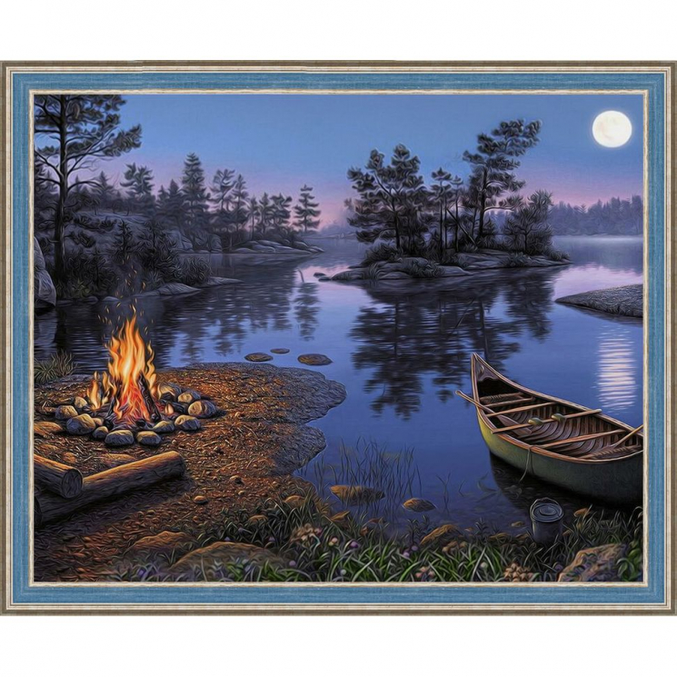 Набор для изготовления картин АЛМАЗНАЯ ЖИВОПИСЬ арт.АЖ.1494 У ночного костра 50х40 см