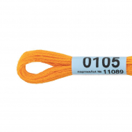 Нитки для вышивания Gamma мулине (0001-0206) 100% хлопок 24 x 8 м цв.0105 св.оранжевый