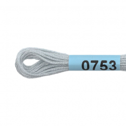 Нитки для вышивания Gamma мулине (0207-0819) 100% хлопок 24 x 8 м цв.0753 св.серо-голубой