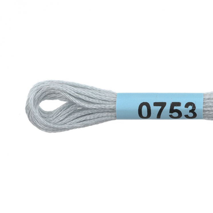 Нитки для вышивания Gamma мулине (0207-0819) 100% хлопок 24 x 8 м цв.0753 св.серо-голубой