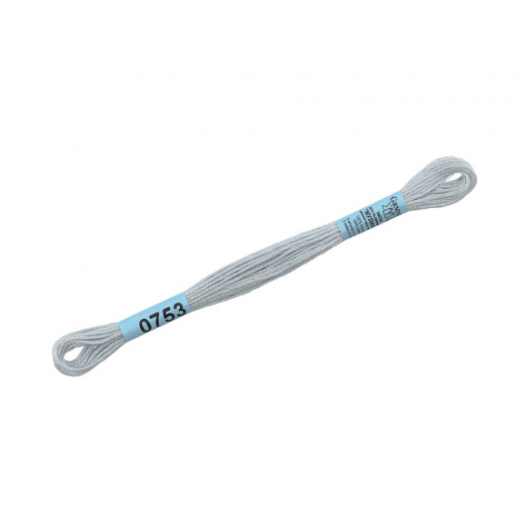 Нитки для вышивания Gamma мулине (0207-0819) 100% хлопок 24 x 8 м цв.0753 св.серо-голубой