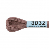 Нитки для вышивания Gamma мулине (0820-3070) 100% хлопок 24 x 8 м цв.3032 св.шоколадный